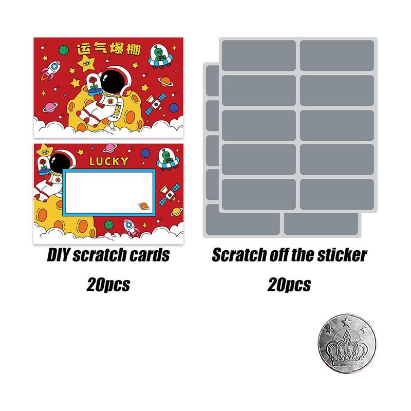 20 New Year Scratch Cards DIY Lucky Scratch-Off Lottery Cards for Company Annual Meeting Interactive Raffle Cards and Gift Reward Coupons
